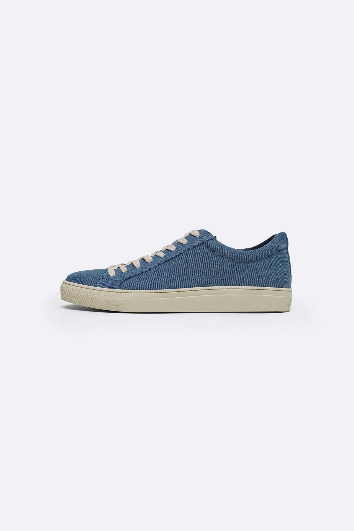 Unisex Blue Denim Canvas Lowtop Sneakers Casual Laceup