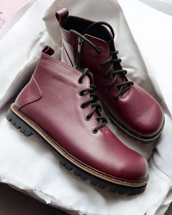 Handmade Women Winter Boots Anatomical Leather Suede Ankle