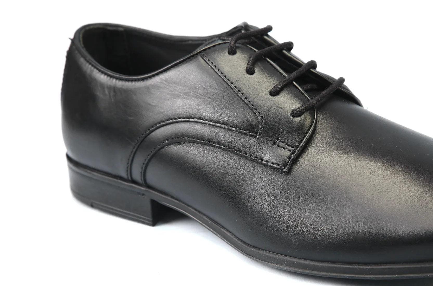 Men's Formal Black Leather Laceup Shoe With Bella