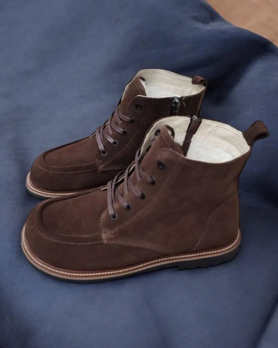 Women S Brown Suede Winter Boots Handmade Anatomical
